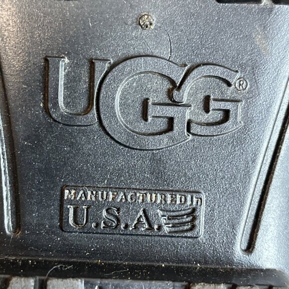 UGG Women's Shiny Black Rubber Signature Logo Sienna Rain Boots Sz 7 - Picture 10 of 14